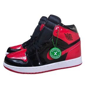 Air Jordan 1 Retro OG High Patent Bred Mens Sneakers Sz 11 Red Black Athletic